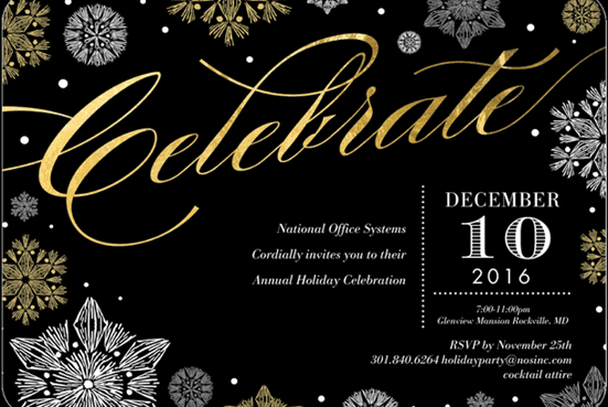 2016 holiday invite